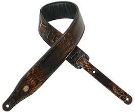 Levys BROWN Immitation Snakeskin Guitar Strap