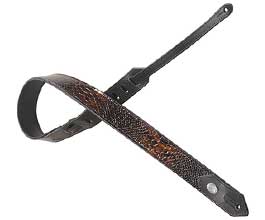 Levys BROWN Snake Leather Guitar Strap