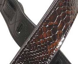 Levys BROWN Snake Leathe rGuitar Strap_cu