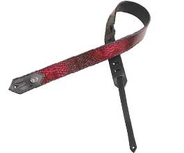 Levys BURGANDY Snake Leather Guitar Strap