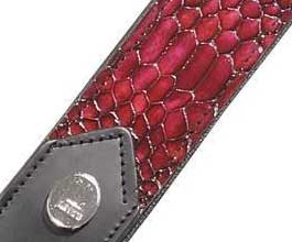 Levys BURGANDY Snake Leather Guitar Strap_cu