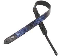 Levys NAVY Snake Leather Guitar Strap