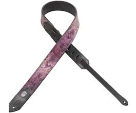 Levys Purple Snake Leather Guitar Strap