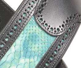 Levys TEAL Snakskin Guitar Strap_cu