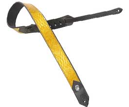 Levys YELLOW Snake Leather Guitar Strap