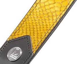 Levys YELLOW Snake Leather Guitar Strap_cu