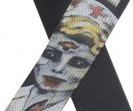 Levys Zombie Nurse Guitar Strap close up