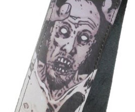 Walking Dead Cliff Zombie Guitar Strap close up