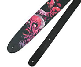 Walking Dead Purple Zombie Guitar Strap close up