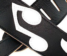 Music Notes Guitar Strap no.7 close up