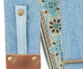 Denim Guitar Strap 4 by LM Products close up