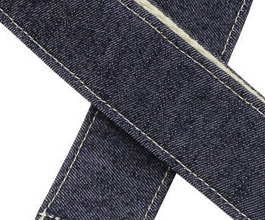 Denim Guitar Strap 5 by Pete Schmidt close up