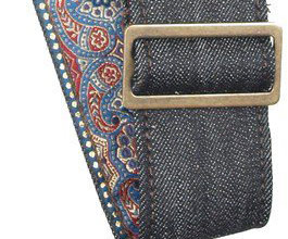 Denim Guitar Strap 8 by LM Products close up