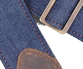 Denim Guitar Strap 9 by LM Products close up